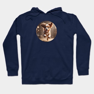 Cute Puppy Running With Excitement Hoodie